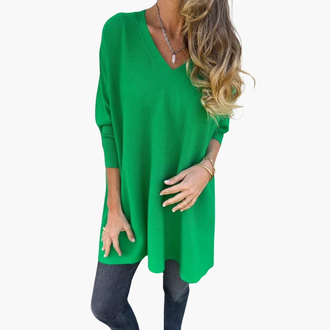 V-Ausschnitt Strickpullover für Damen 3