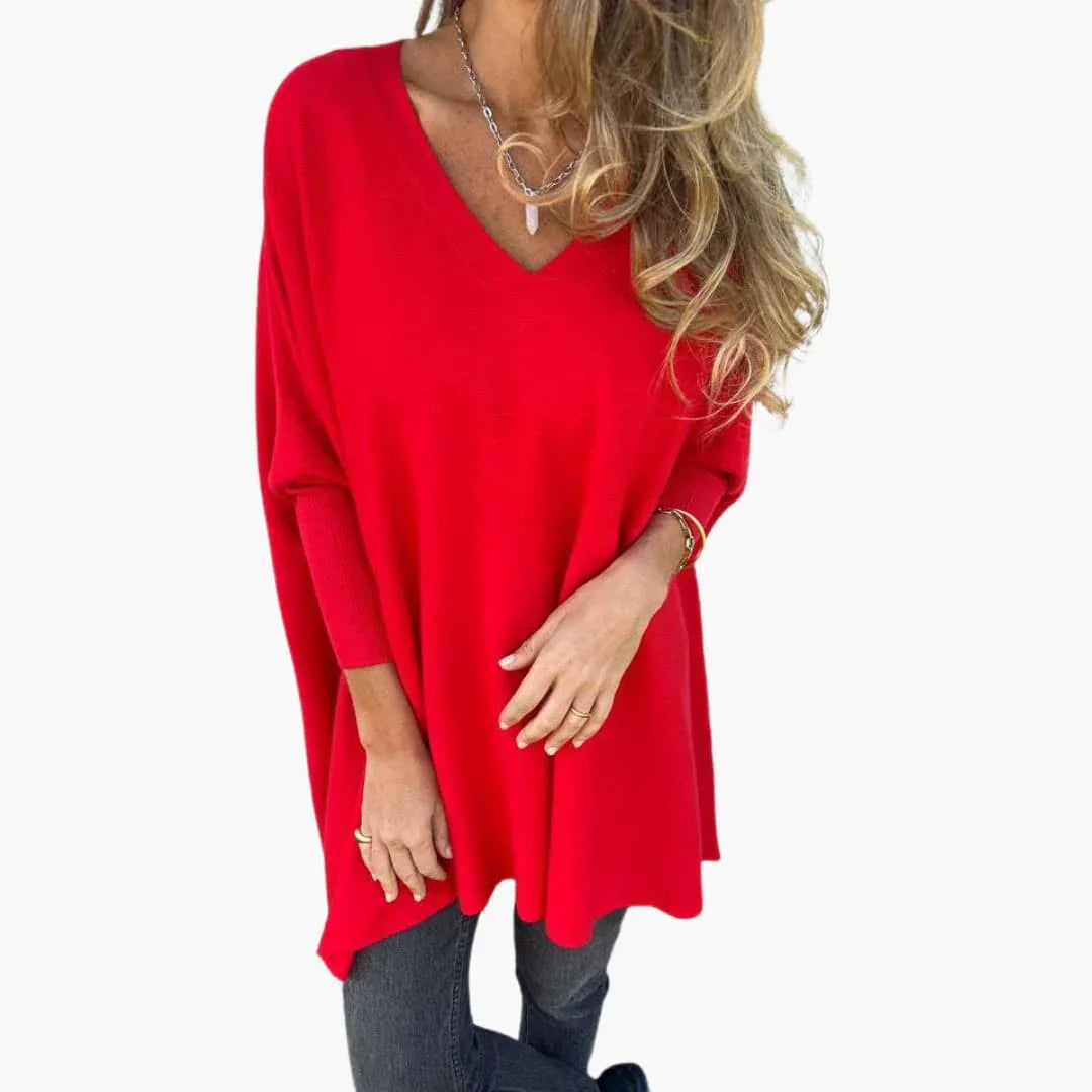 V-Ausschnitt Strickpullover für Damen 4