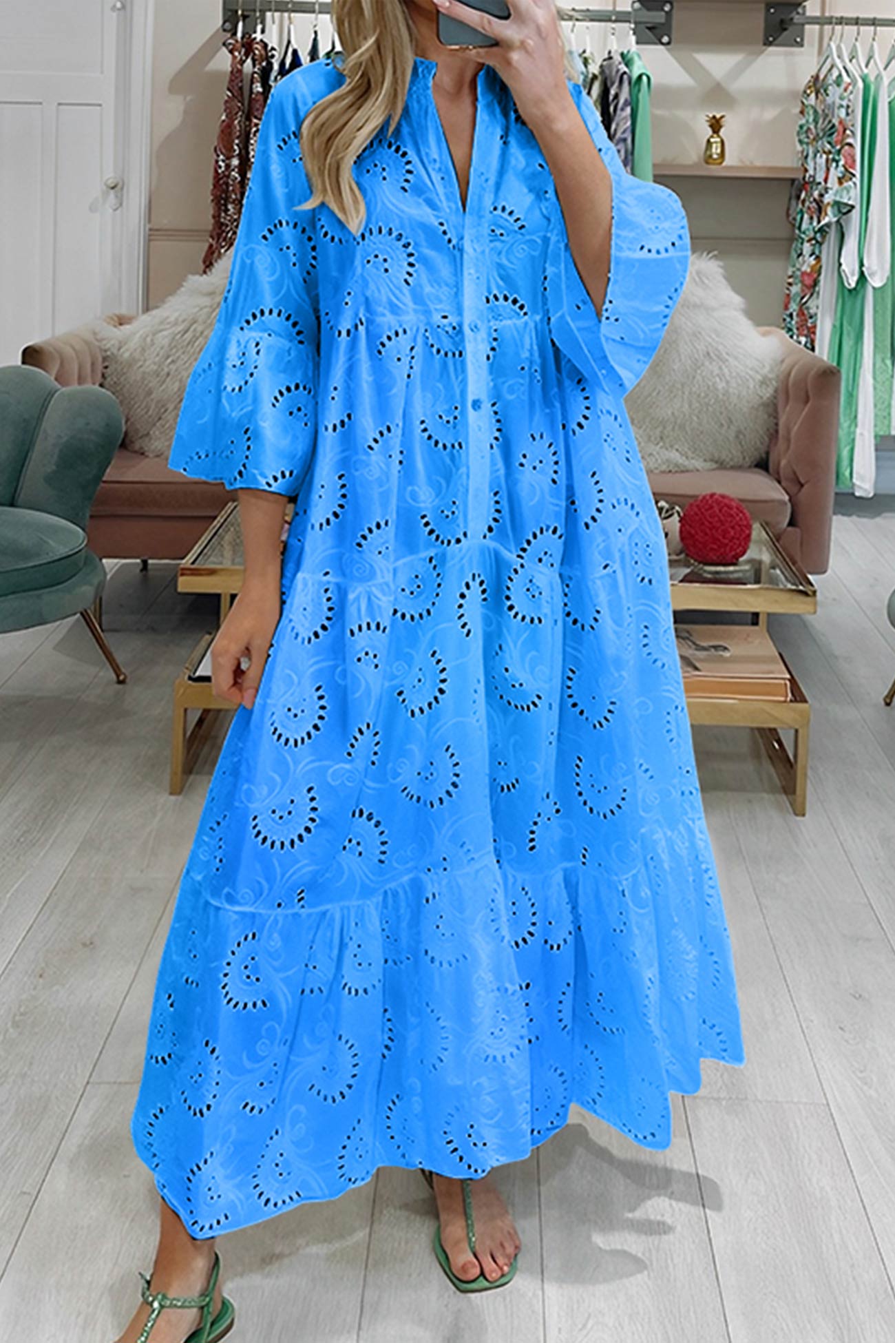 Sommerkleid Damen Leicht Durchsichtig Elegant