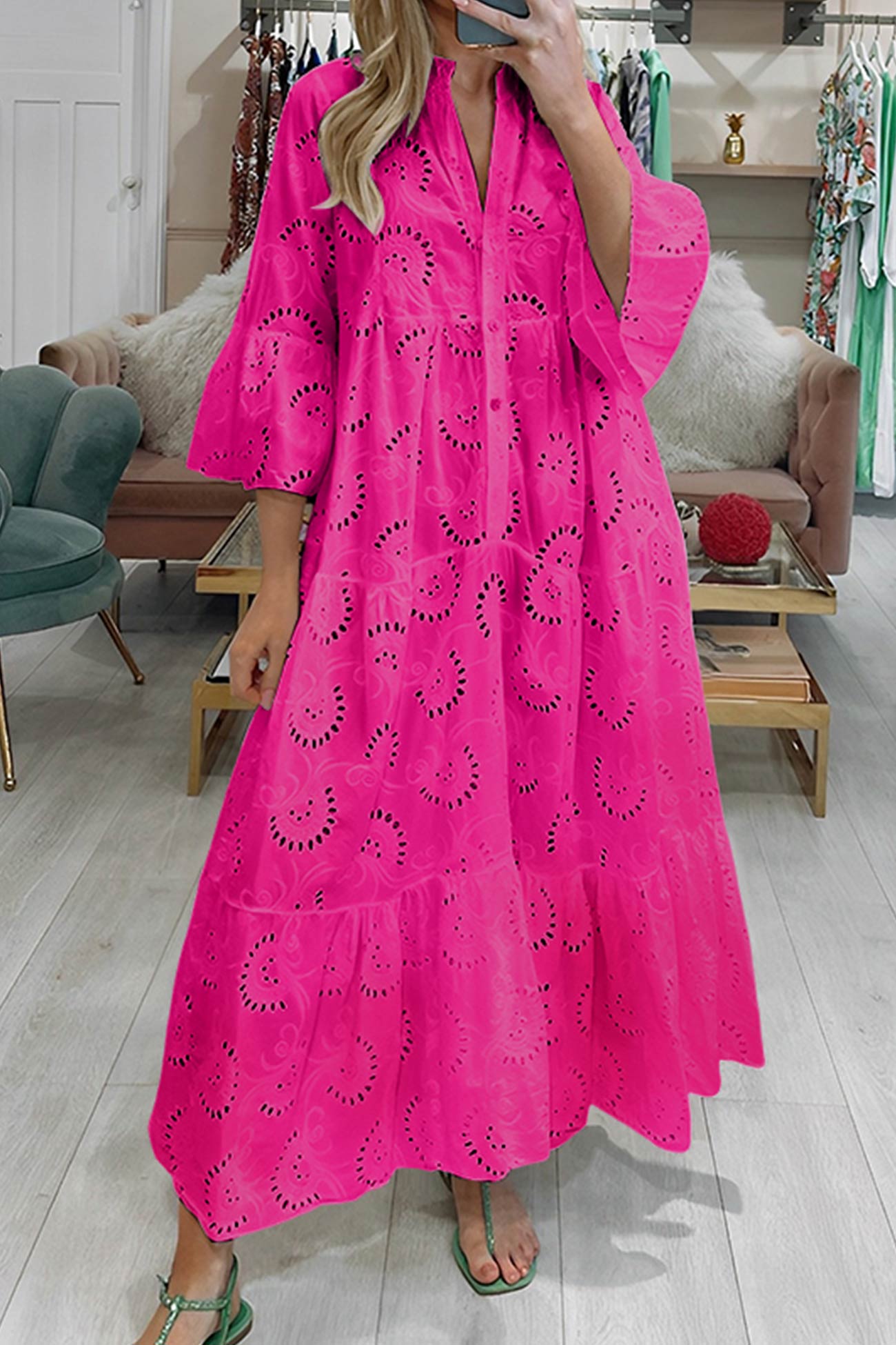 Sommerkleid Damen Leicht Durchsichtig Elegant