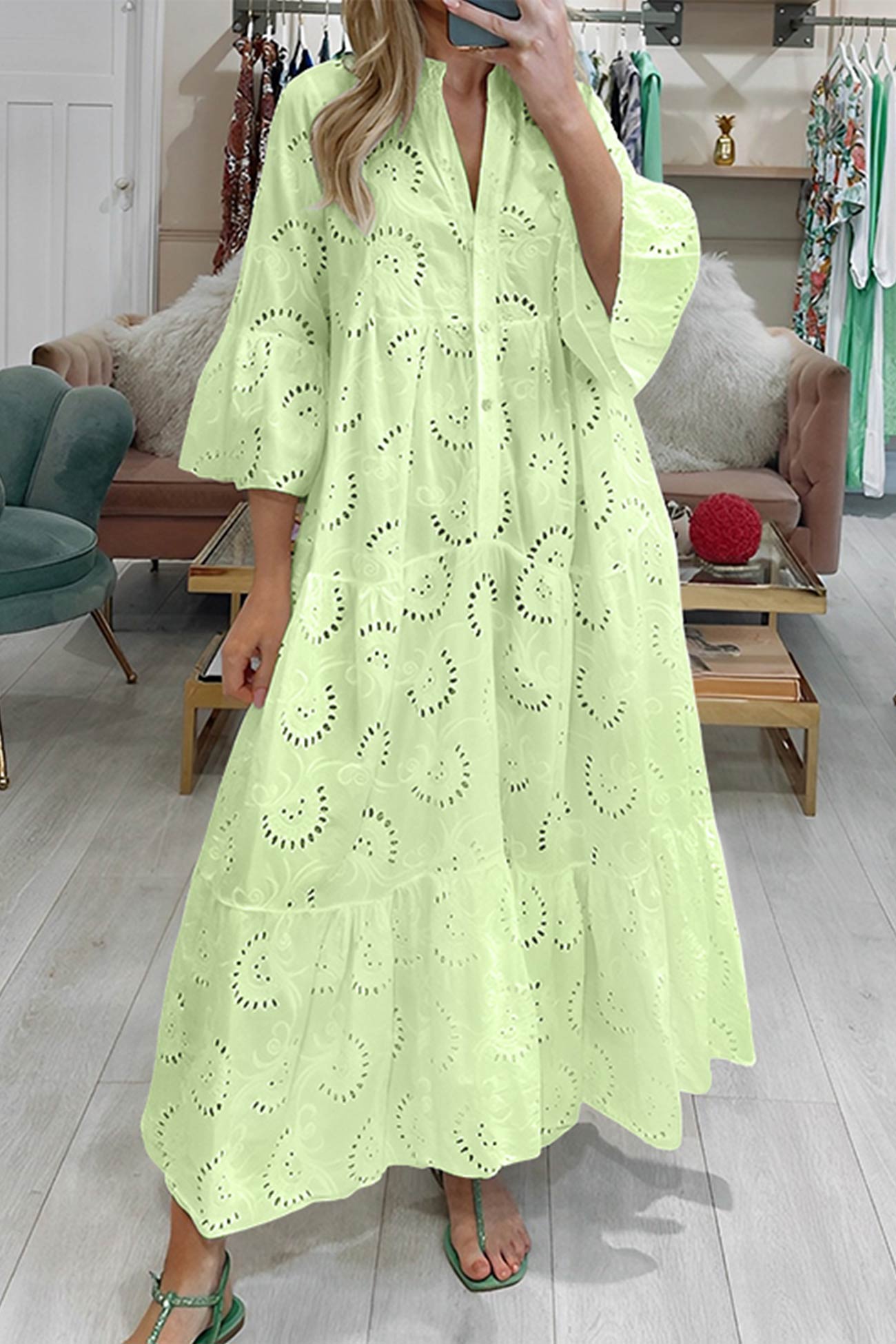 Sommerkleid Damen Leicht Durchsichtig Elegant