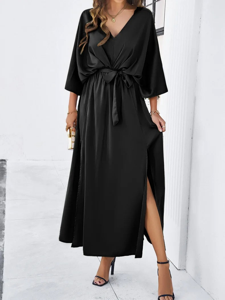 Sommerkleid V-Ausschnitt Farbenfroh Frauenkleid