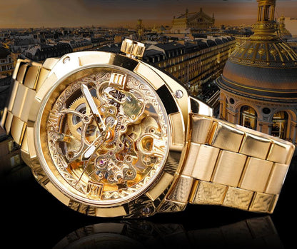 Herrenuhr Elegante Edelstahl Transparent
