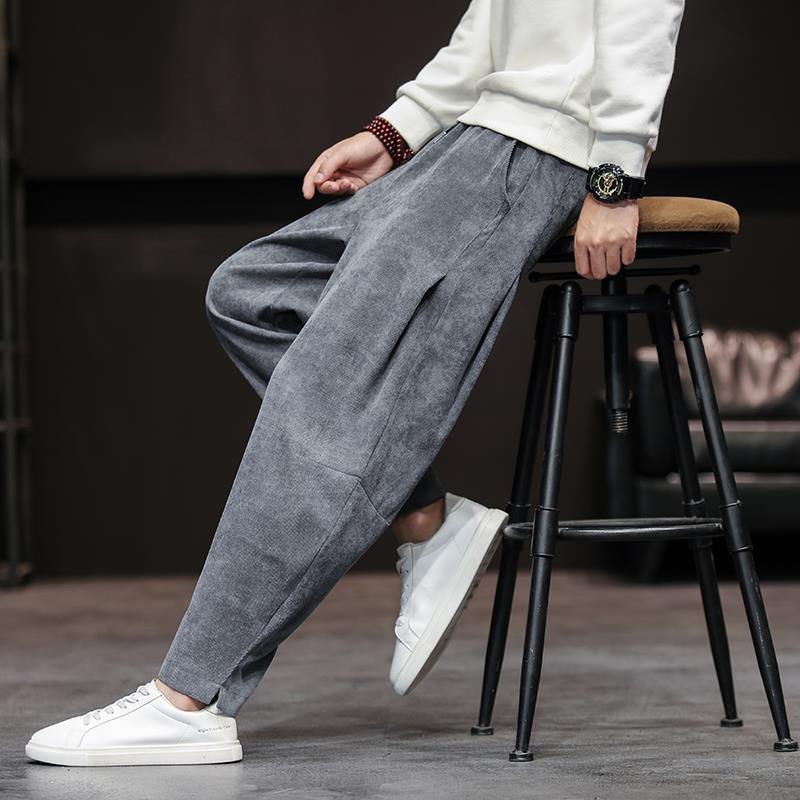 Herren Samthose Bequem Weite Bein Relaxed Fit