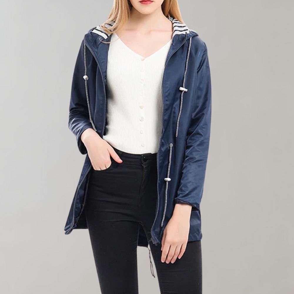 Lange Damen Regenjacke Wasserfest Modern - BerlinGlamour