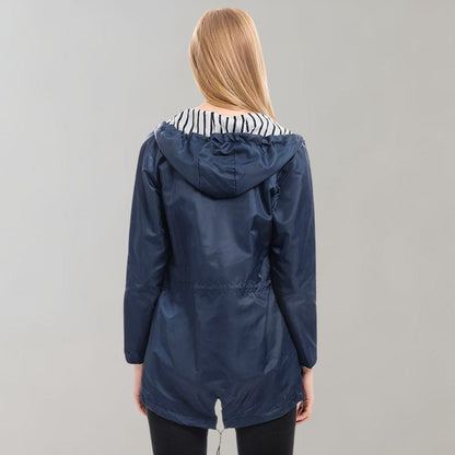 Lange Damen Regenjacke Wasserfest Modern