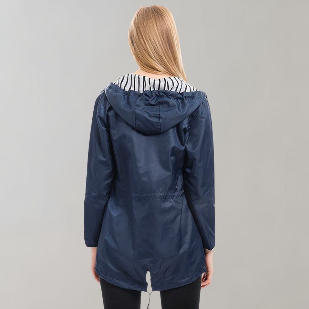 Lange Regenjacke Damen Wasserdicht Modern