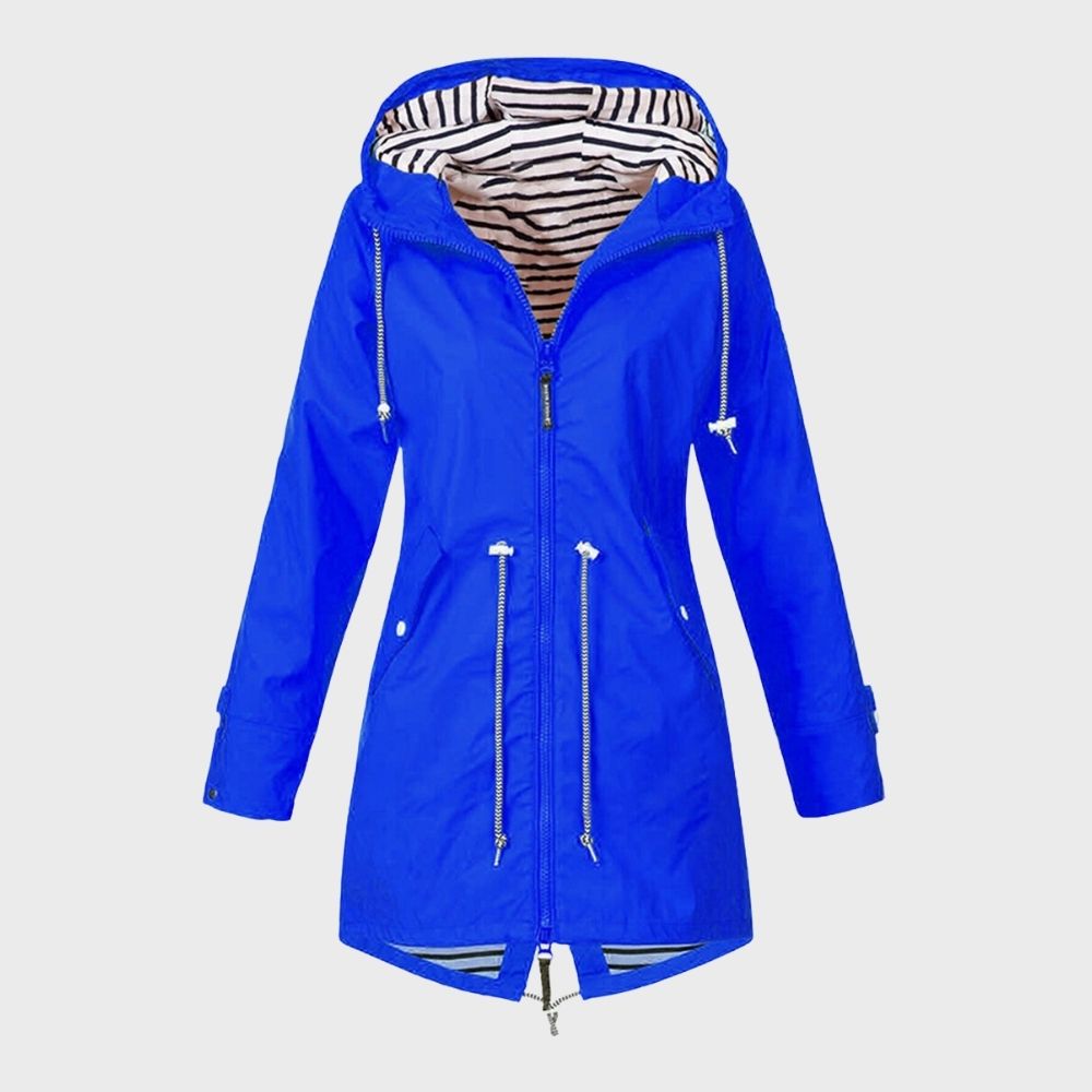 Lange Regenjacke Damen Wasserdicht Modern