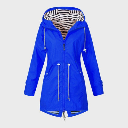 Lange Regenjacke Damen Wasserdicht Modern