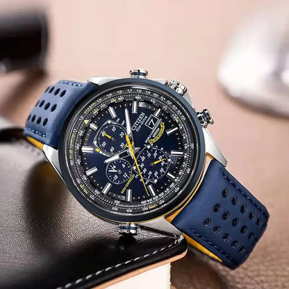 Herrenuhr Quarz Armbanduhr Elegante Ledergurt