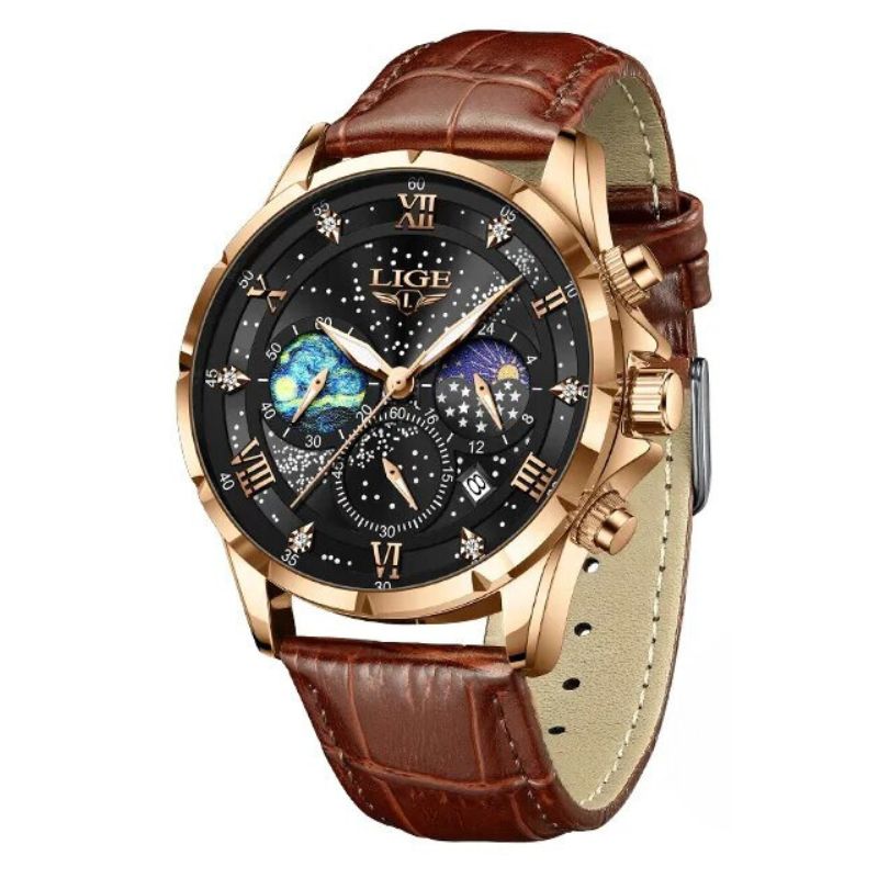 Herren Armbanduhr Edelstahl Chronograph