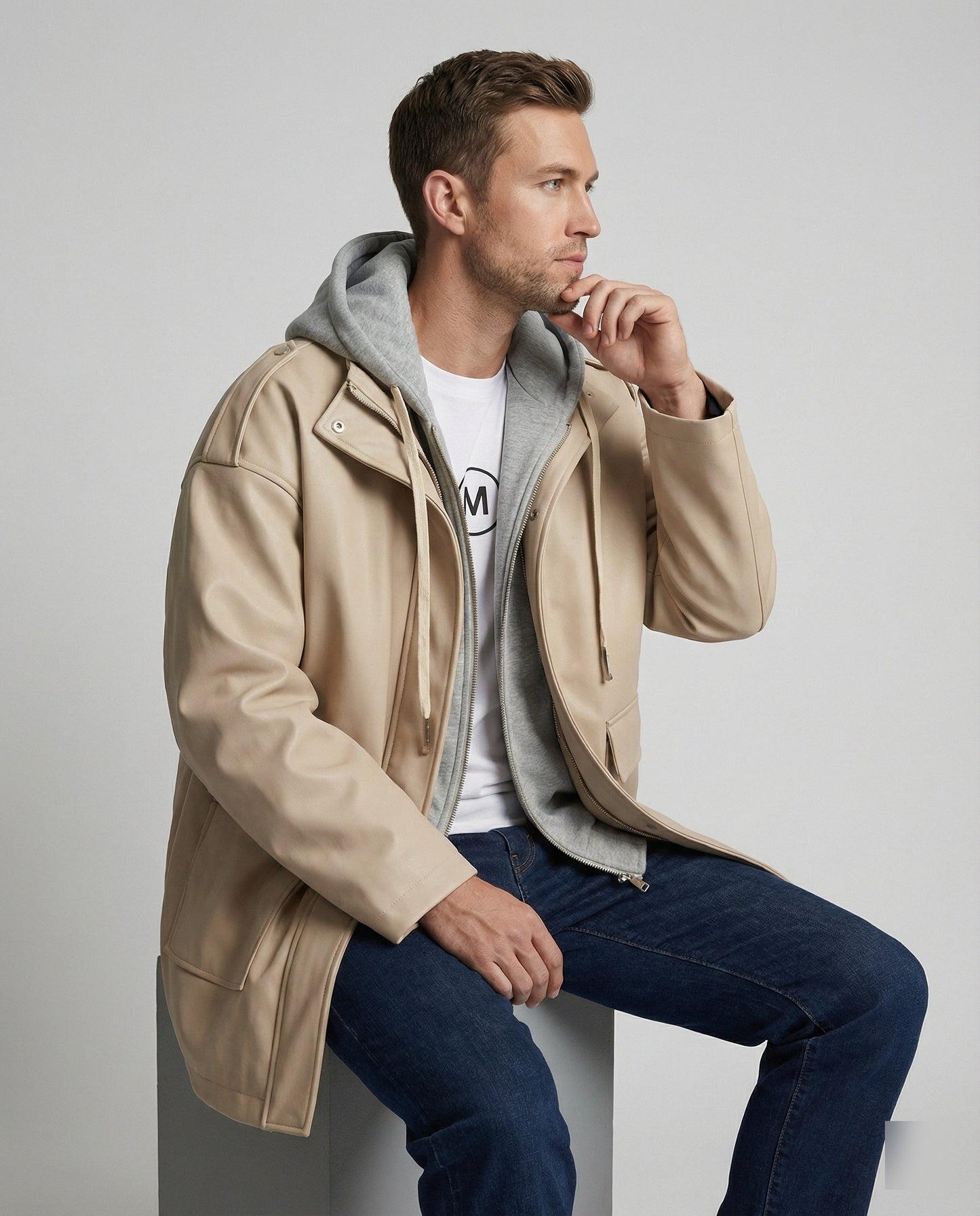 Herren Windbreaker Jacke Kapuzenjacke Locker Modern Frühjahr