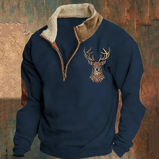 Herren Pullover Warm Bequem Viertel-Reißverschluss