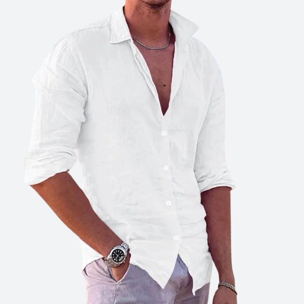 Leinen Hemd Herren Bequem Sommer
