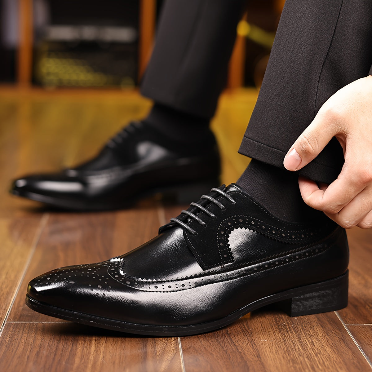 Herren Leder Schuhe Elegantes Business Design