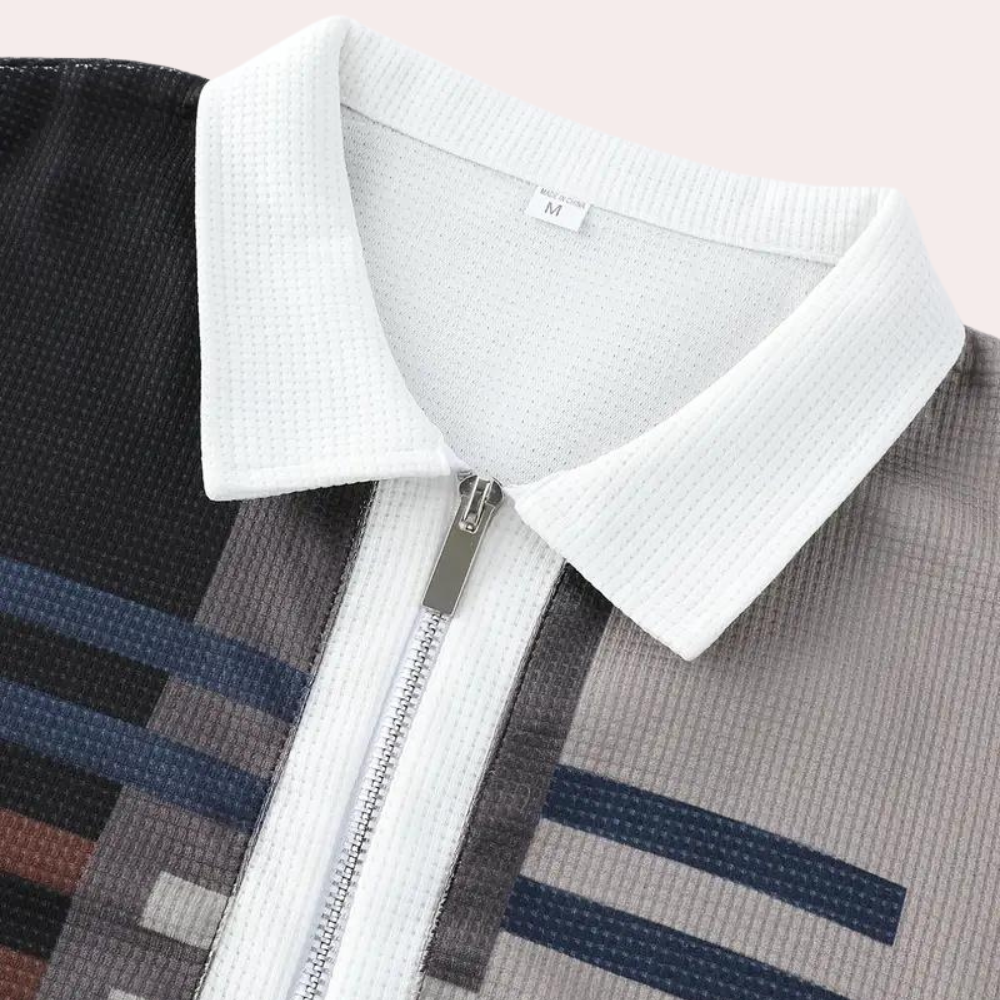 Herren Polo-Shirt atmungsaktiv Sportlich Elegant Reißverschluss
