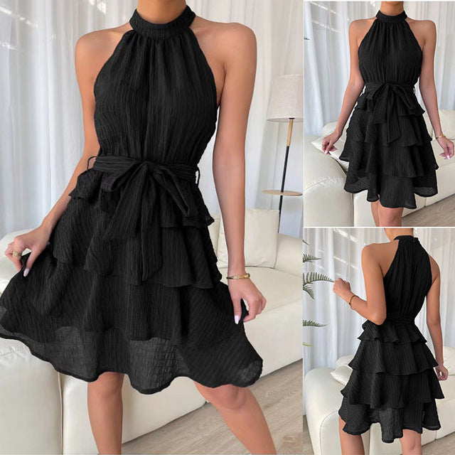 Neckholder-Kleid Valenta für Damen, gerafft