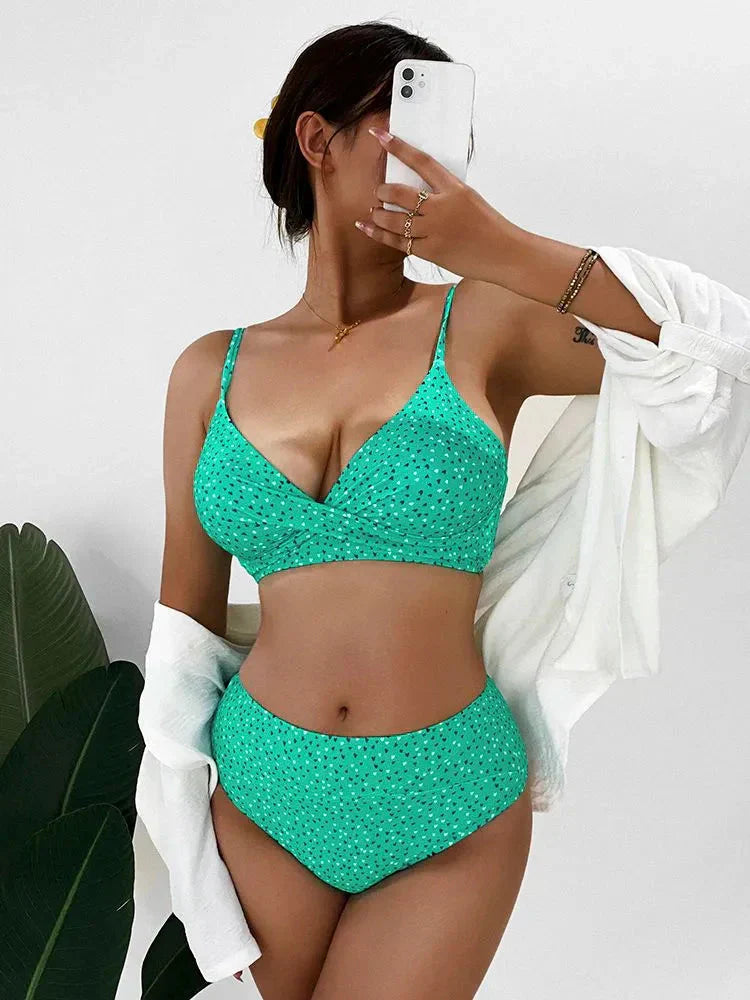 Strandbikini High Waist Bikini Set Sommer