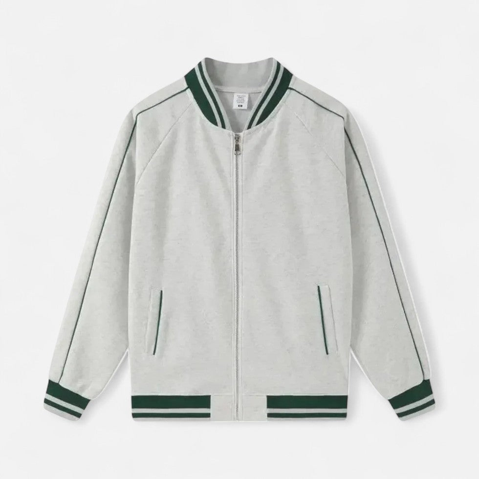Varsity-Jacke – Leichte Baseballjacke mit Reißverschluss für Männer-Grau-S-Chaps Herrenmode