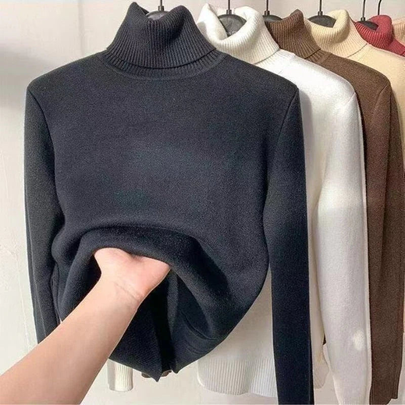 Elegantes Rollkragen-Shirt mit weichem Fleece-Innenfutter