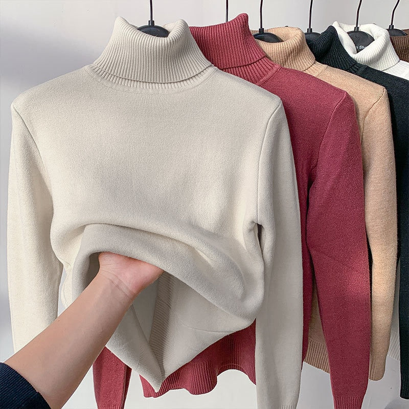 Elegantes Rollkragen-Shirt mit weichem Fleece-Innenfutter