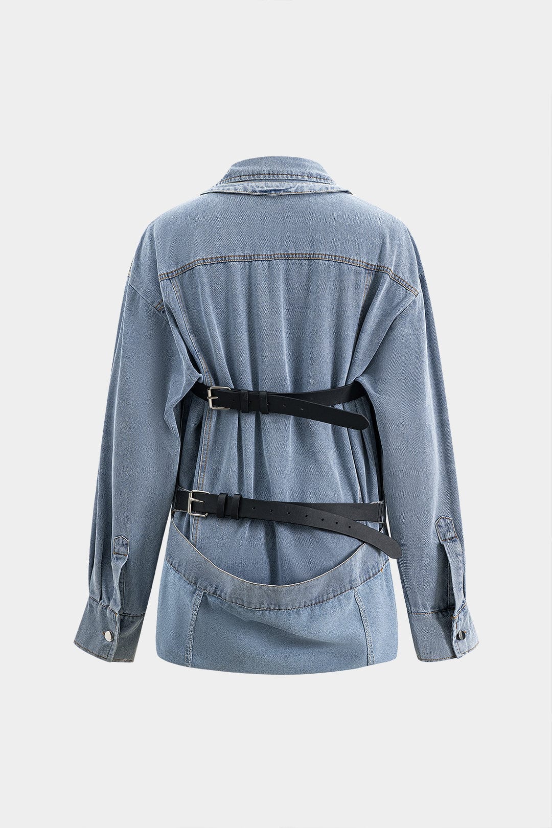 Denim Hemd Oversized mit Knöpfen Lässig Damen
