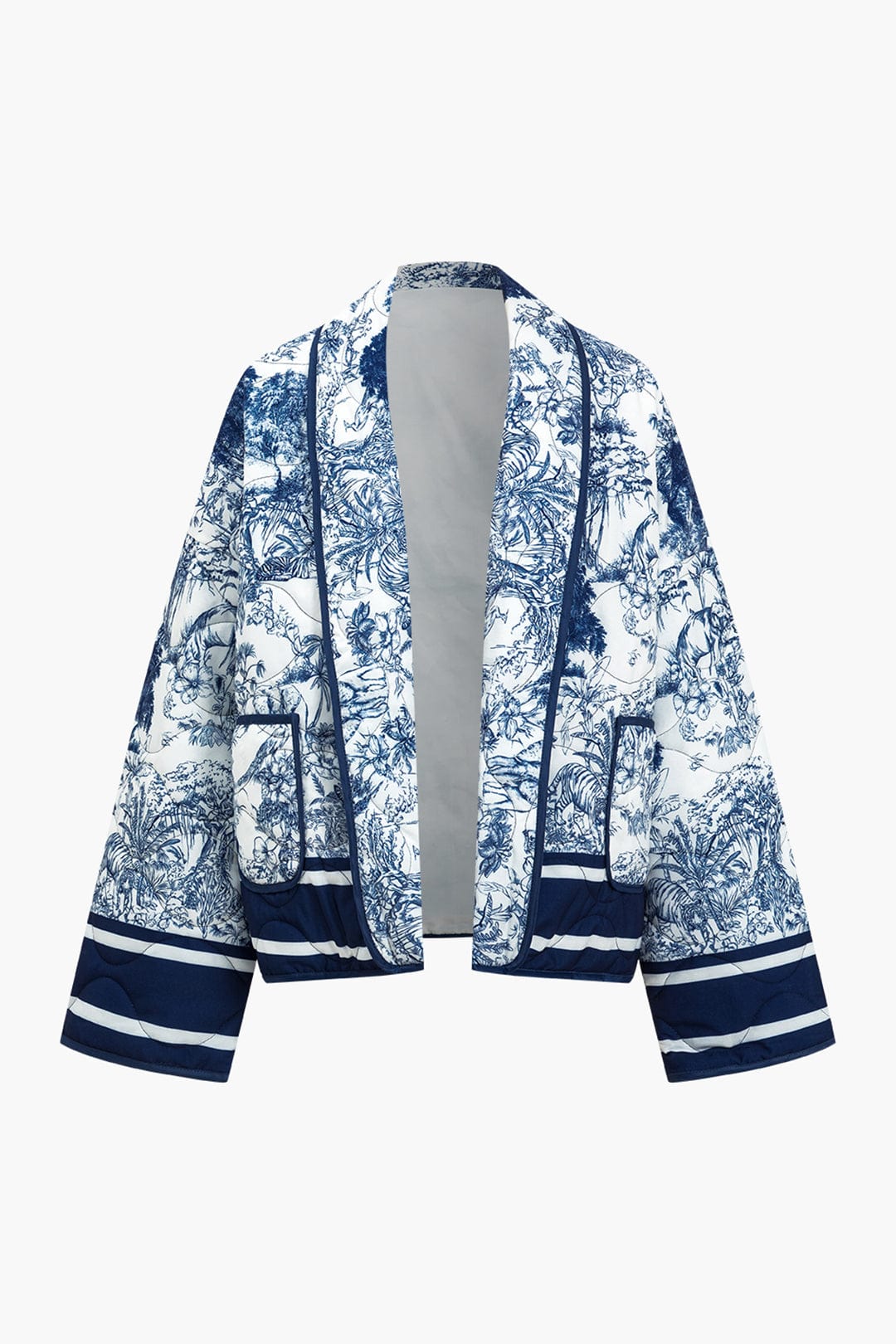 Geblümte Steppjacke Blumenmuster Frauenjacke Modern