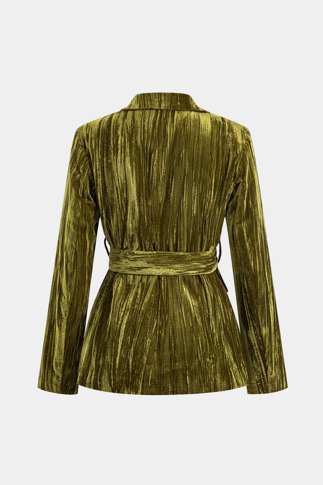 Samtjacke Damen Bindegürtel Elegant Schwarz