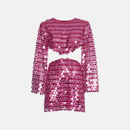 Glitzerndes Minikleid mit Pailletten und Cut-Out