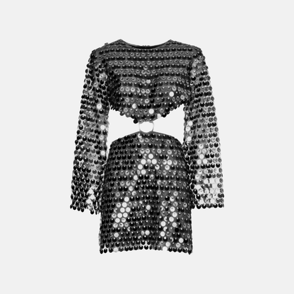 Glitzerndes Minikleid mit Pailletten und Cut-Out