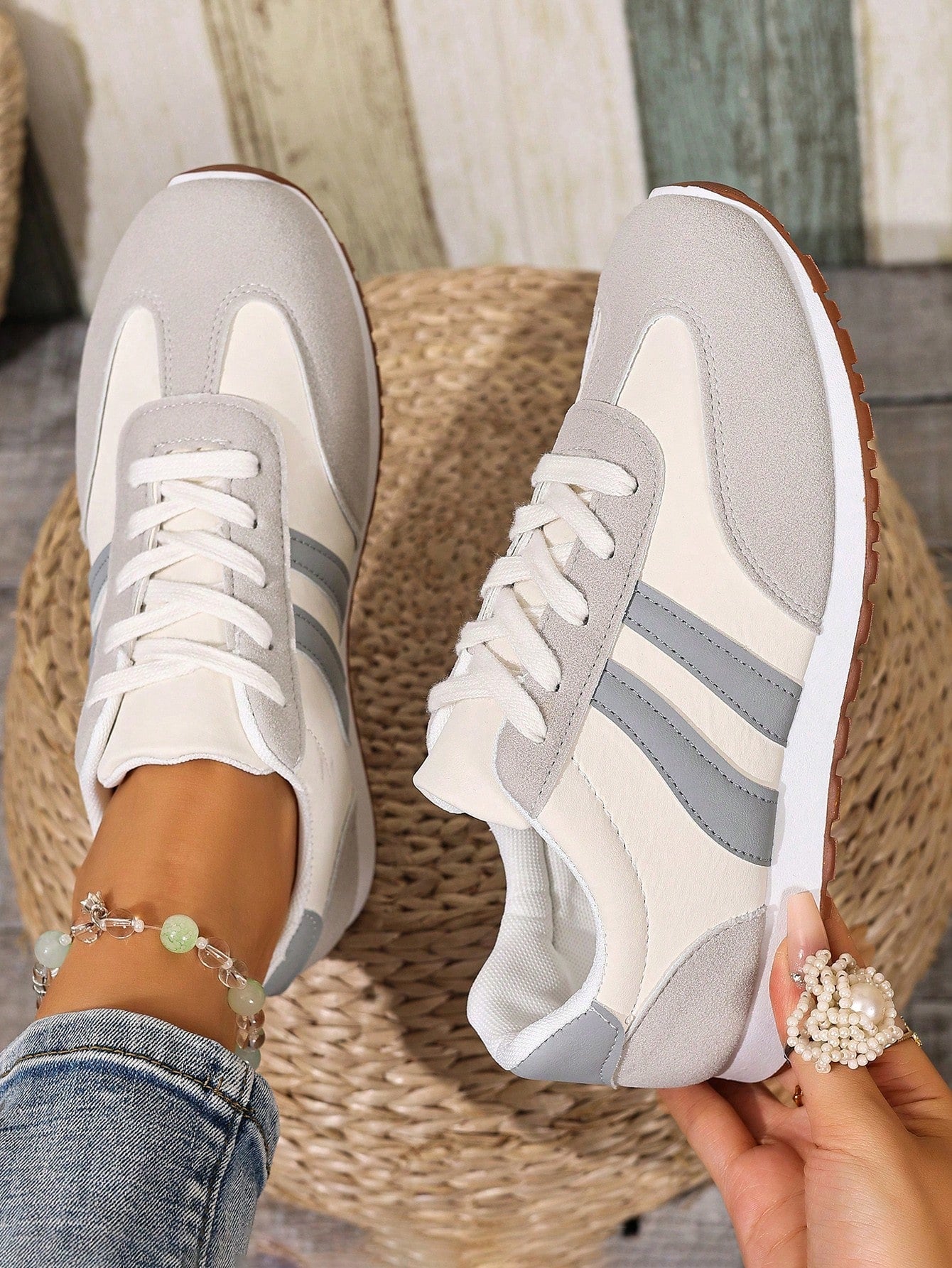 Damen Schnürschuhe Gestreift Lässig Alltag