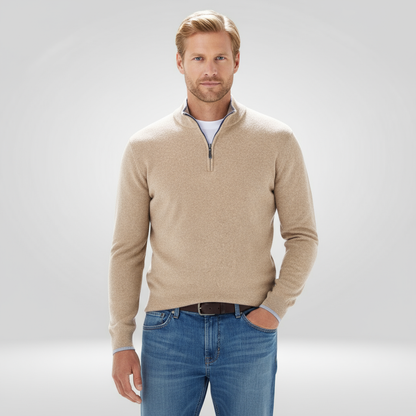Herren Pullover Warm Lässig Halb-Reißverschluss Strick - BerlinGlamour