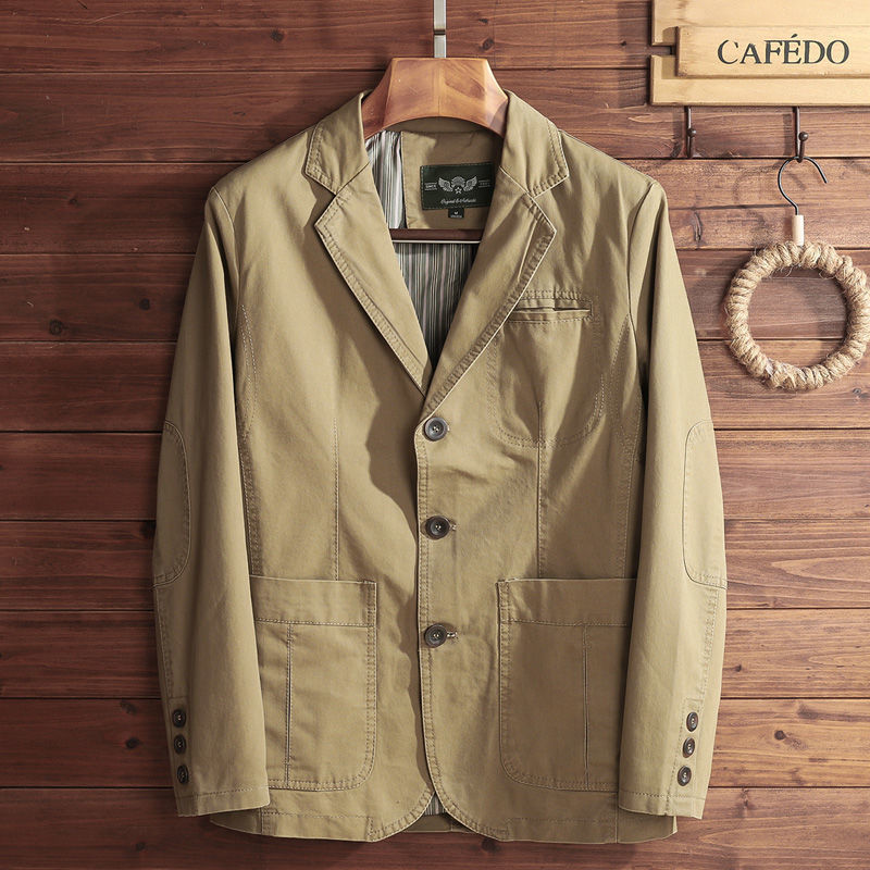 Herrenjacke Einreihig Vintage Herbstjacke mit Taschen - BerlinGlamour