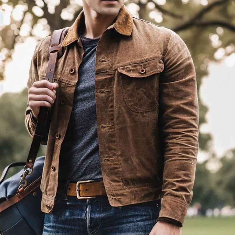Herren Jacke Herbstlich Steppjacke mit Atemtaschen - BerlinGlamour
