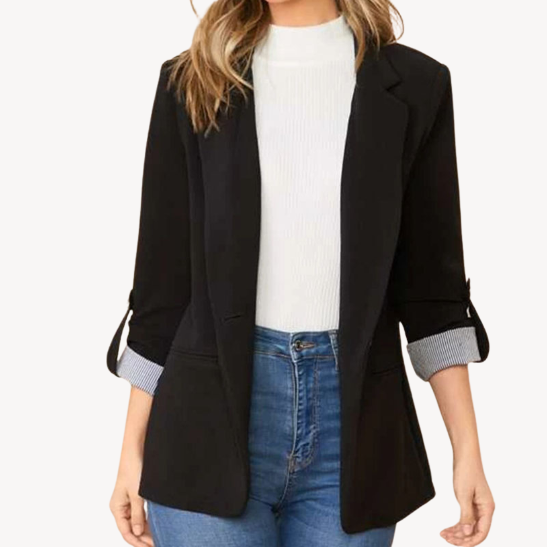 VogeLuxe | Blazer mit hochkrempelbaren Ärmeln für Damen 0