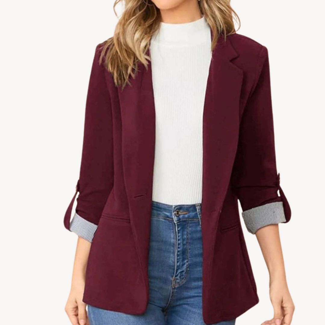 VogeLuxe | Blazer mit hochkrempelbaren Ärmeln für Damen 1