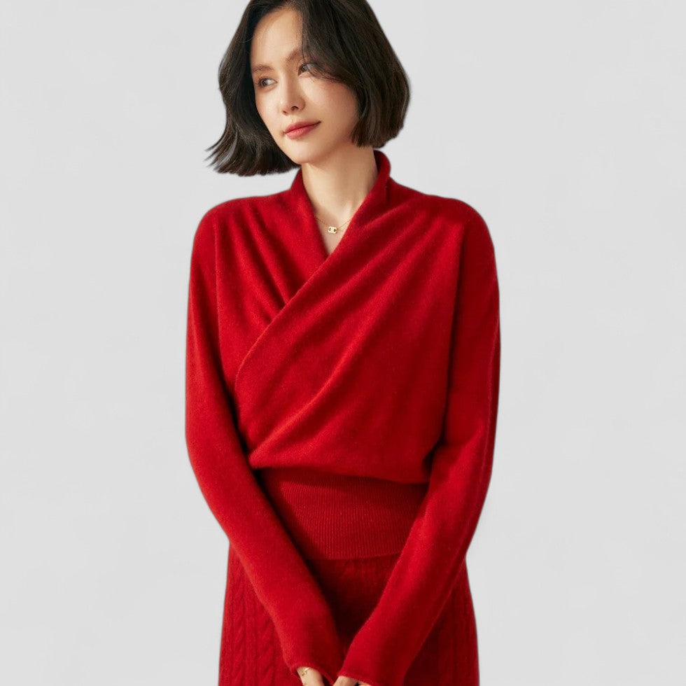 VogeLuxe | Crossover-Kaschmirpullover für Damen 1