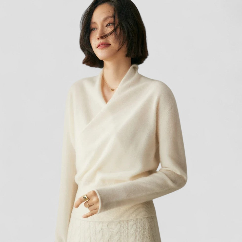 VogeLuxe | Crossover-Kaschmirpullover für Damen 3