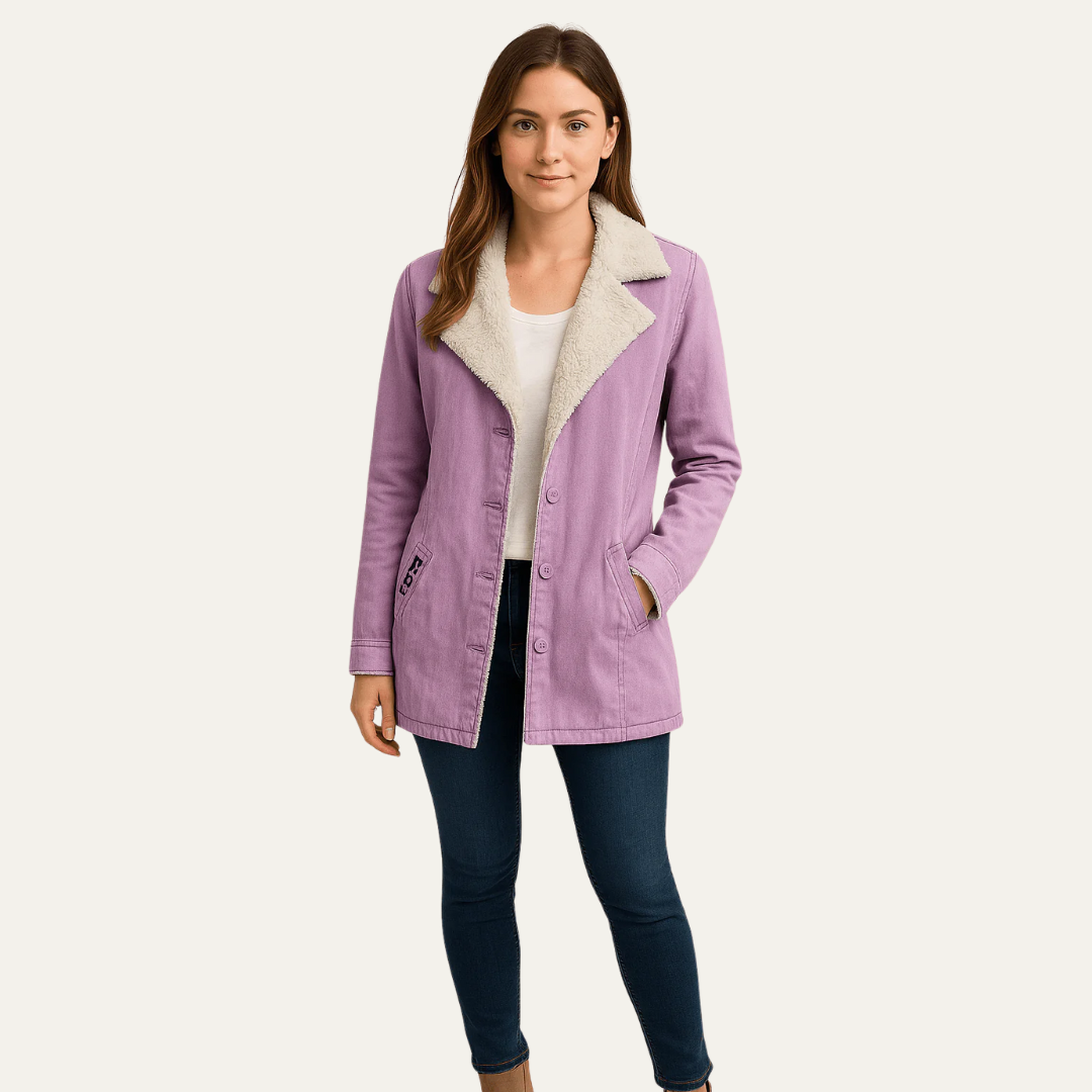 VogeLuxe | Damen-Jacke mit Sherpa-Kragen, einreihig 5