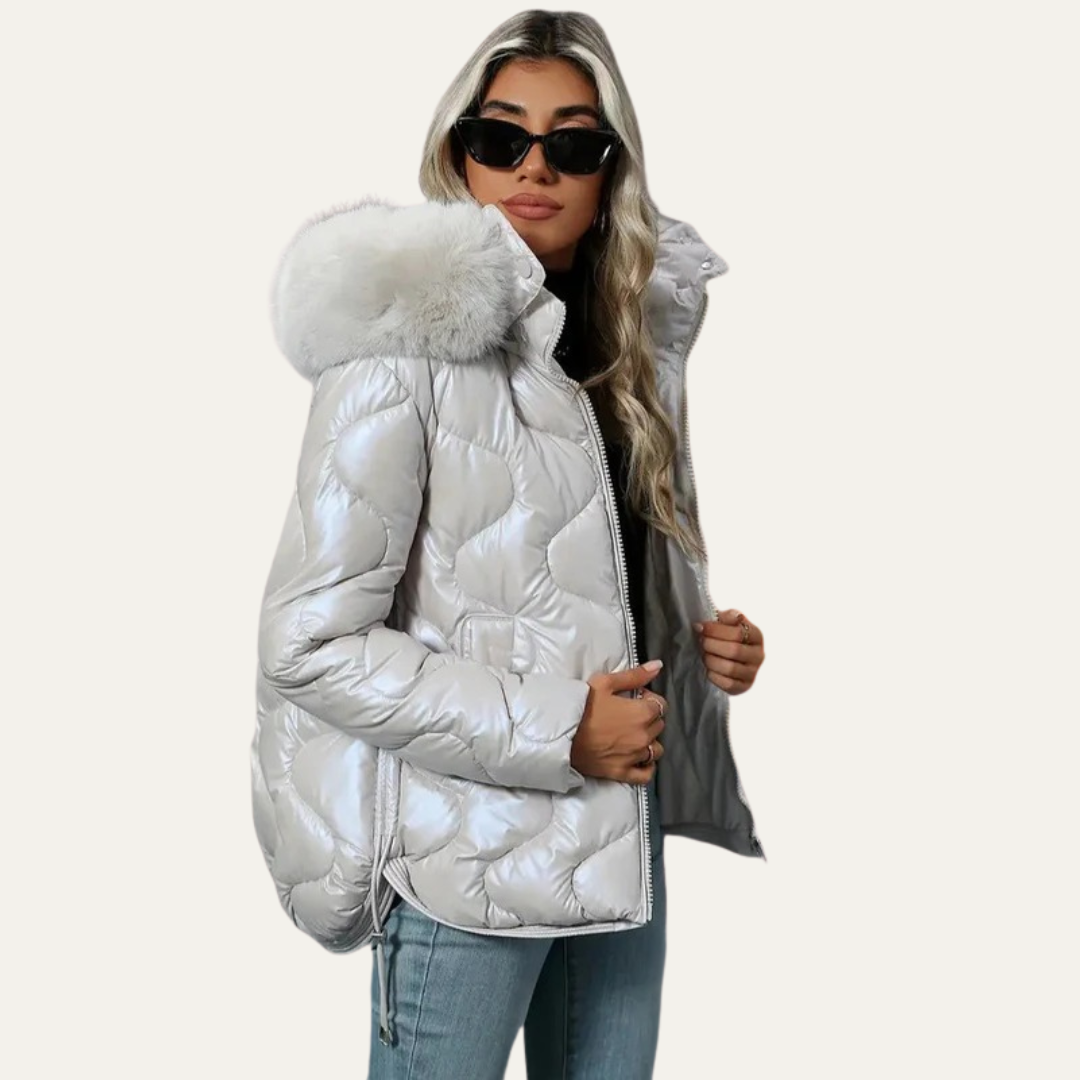 VogeLuxe | Damen-Steppjacke in Metallic-Optik 4
