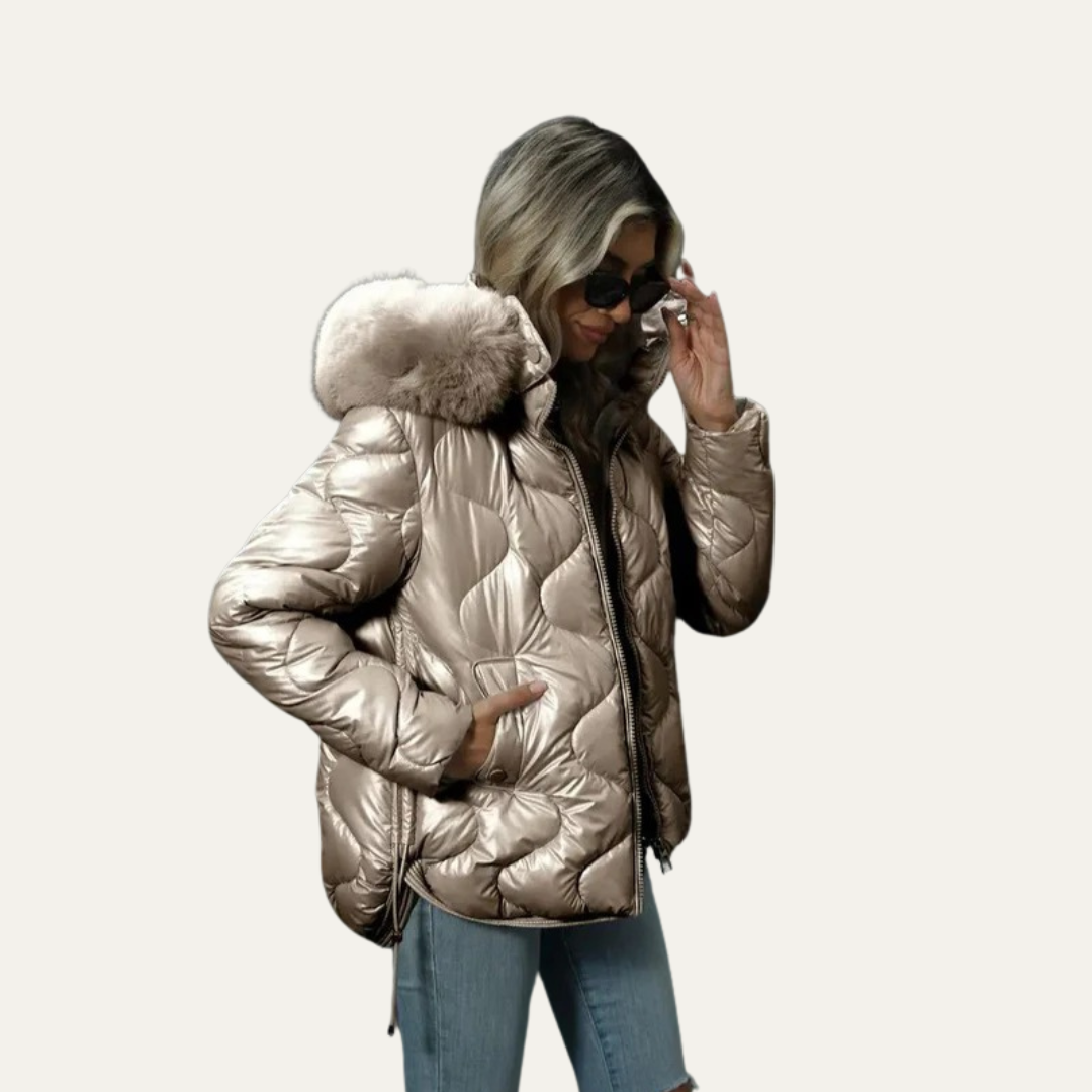 VogeLuxe | Damen-Steppjacke in Metallic-Optik 7
