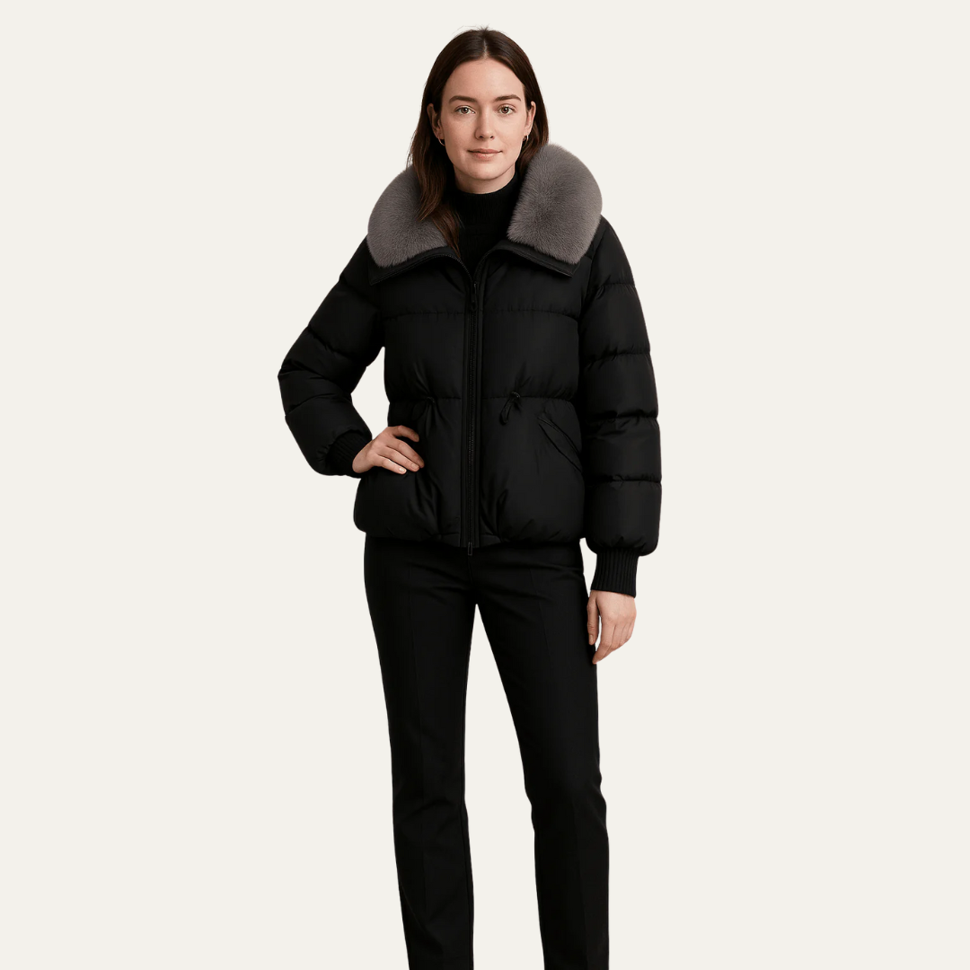 VogeLuxe | Damen-Steppjacke mit Fellfutter, kurz geschnitten 0