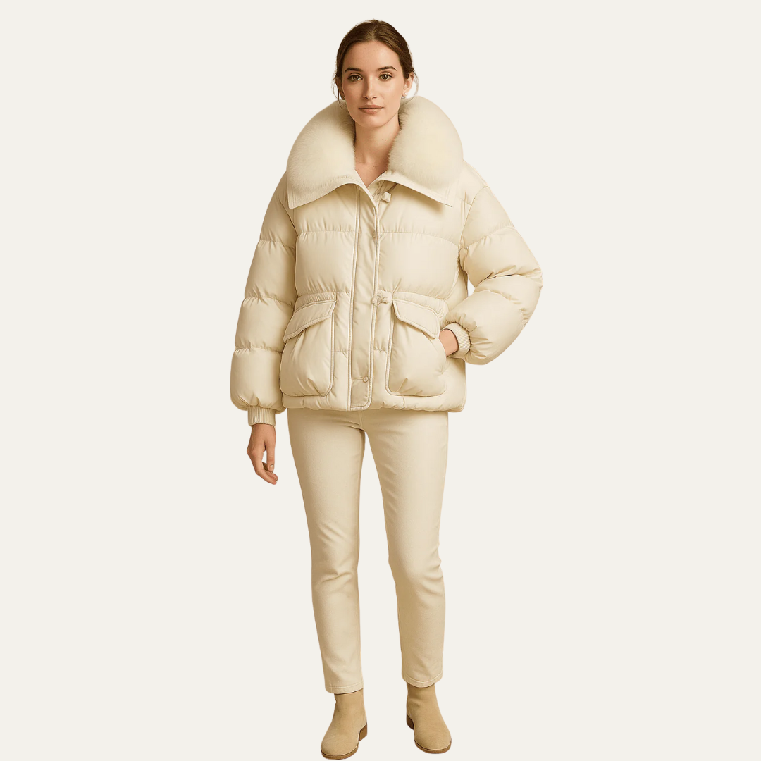 VogeLuxe | Damen-Steppjacke mit Fellfutter, kurz geschnitten 1
