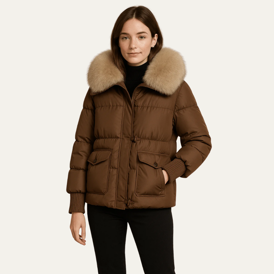 VogeLuxe | Damen-Steppjacke mit Fellfutter, kurz geschnitten 2