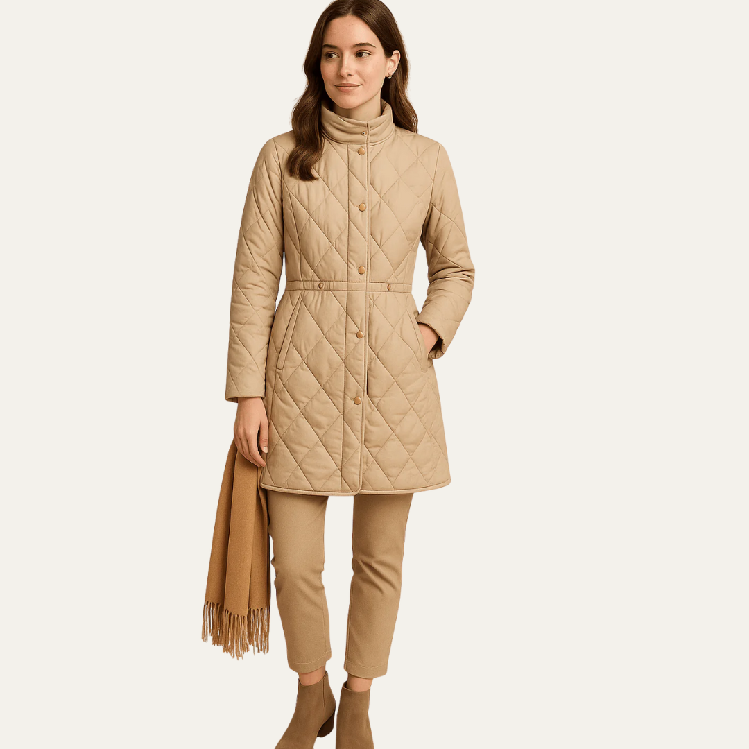 VogeLuxe | Damen-Steppjacke mit Rautenmuster und Knöpfen 0
