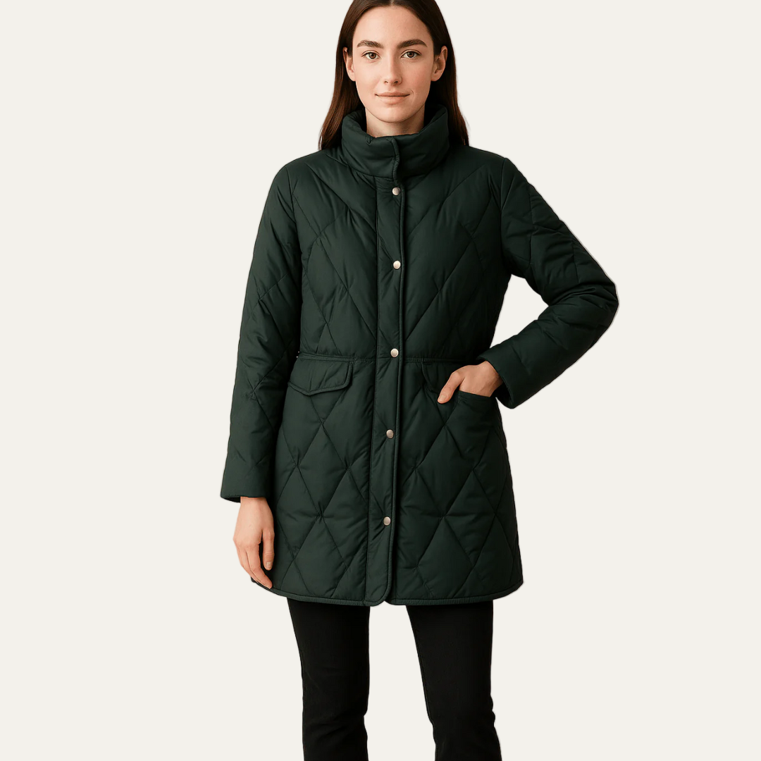 VogeLuxe | Damen-Steppjacke mit Rautenmuster und Knöpfen 2