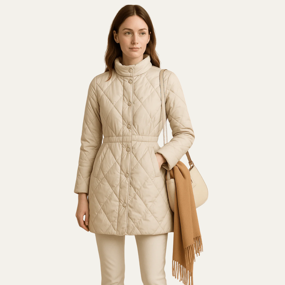 VogeLuxe | Damen-Steppjacke mit Rautenmuster und Knöpfen 4