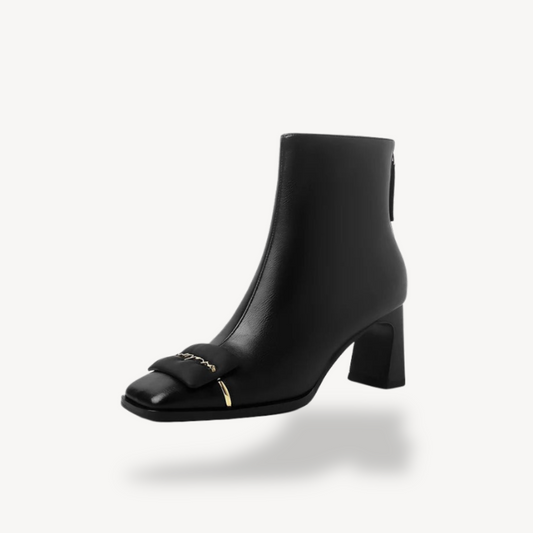 VogeLuxe | Damen-Stiefeletten mit Retro-Schleife aus Leder 0