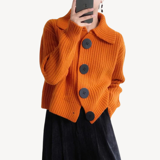 VogeLuxe | Damen-Strickjacke mit großen Knöpfen 0