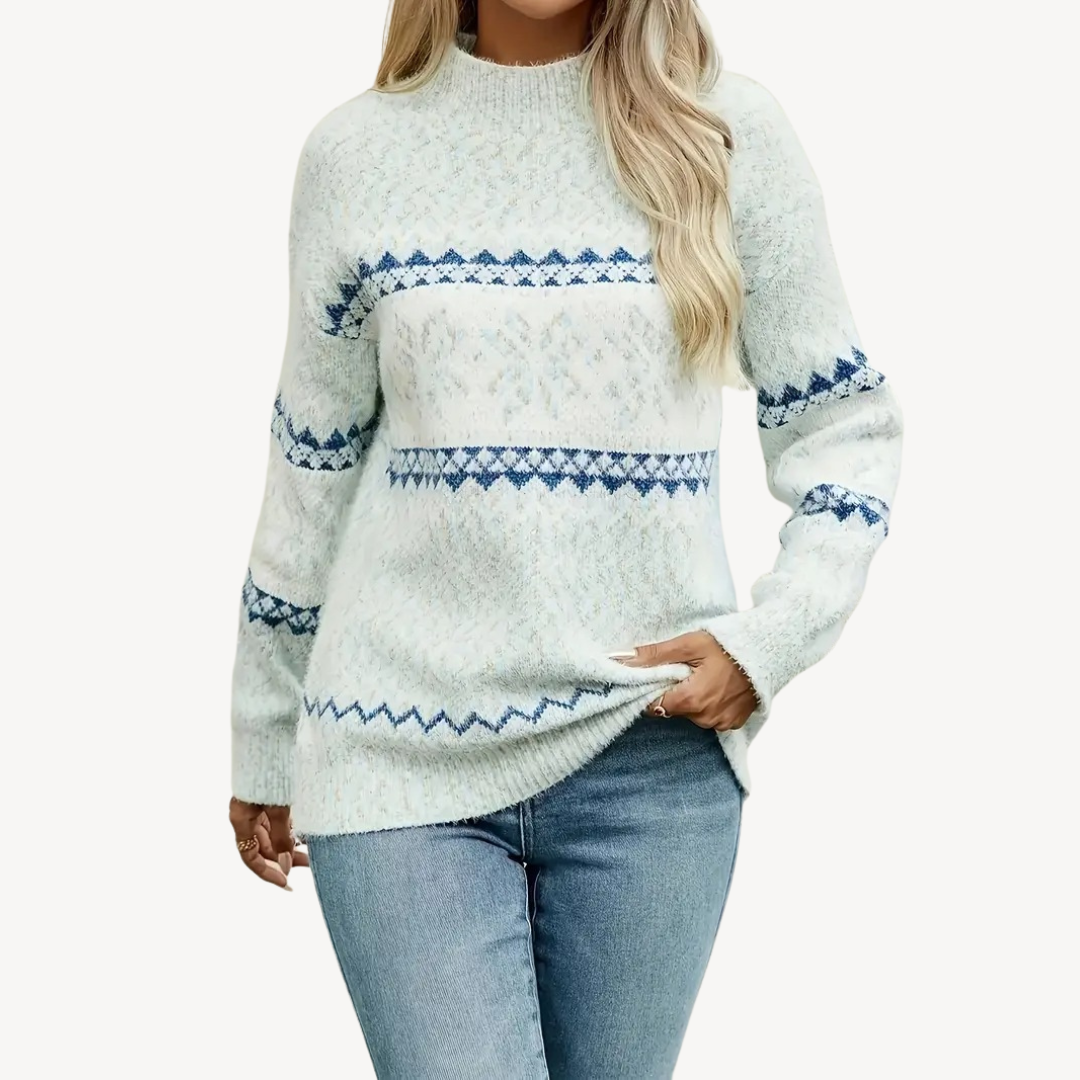 VogeLuxe | Damen-Strickpullover mit Schneeflockenmuster 2